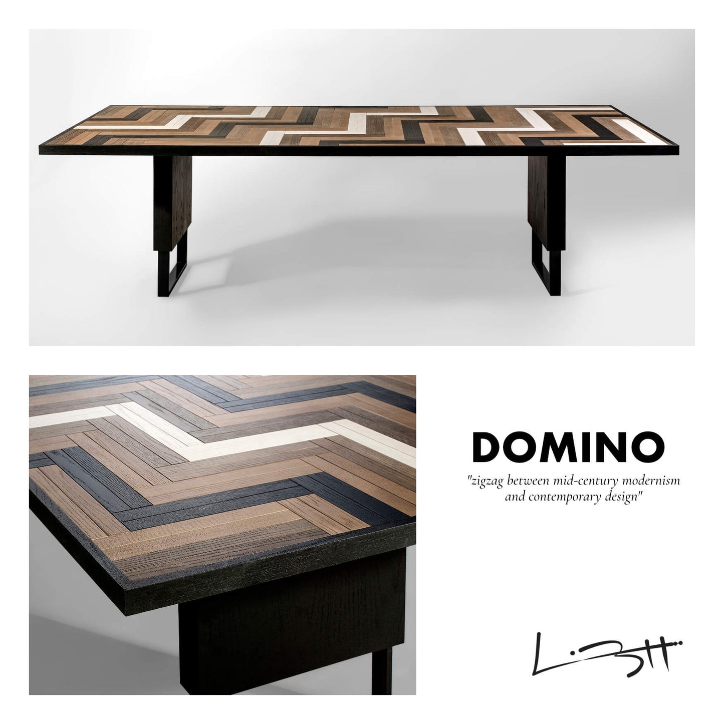 Domino Mid-Century Modern Dining Table